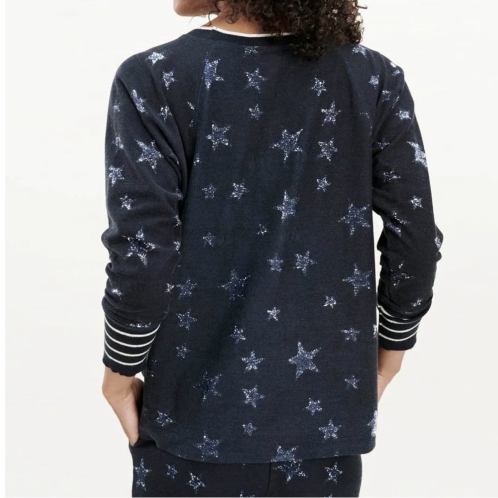 NWT SPLENDID heritage terry navy and white Star Patterned top size medium - Picture 3 of 11